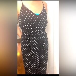 Summer Polka Dot Wide Leg Jumpsuit Matching Belt